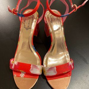 Ted Baker Red Floral Heels - Size 38.5